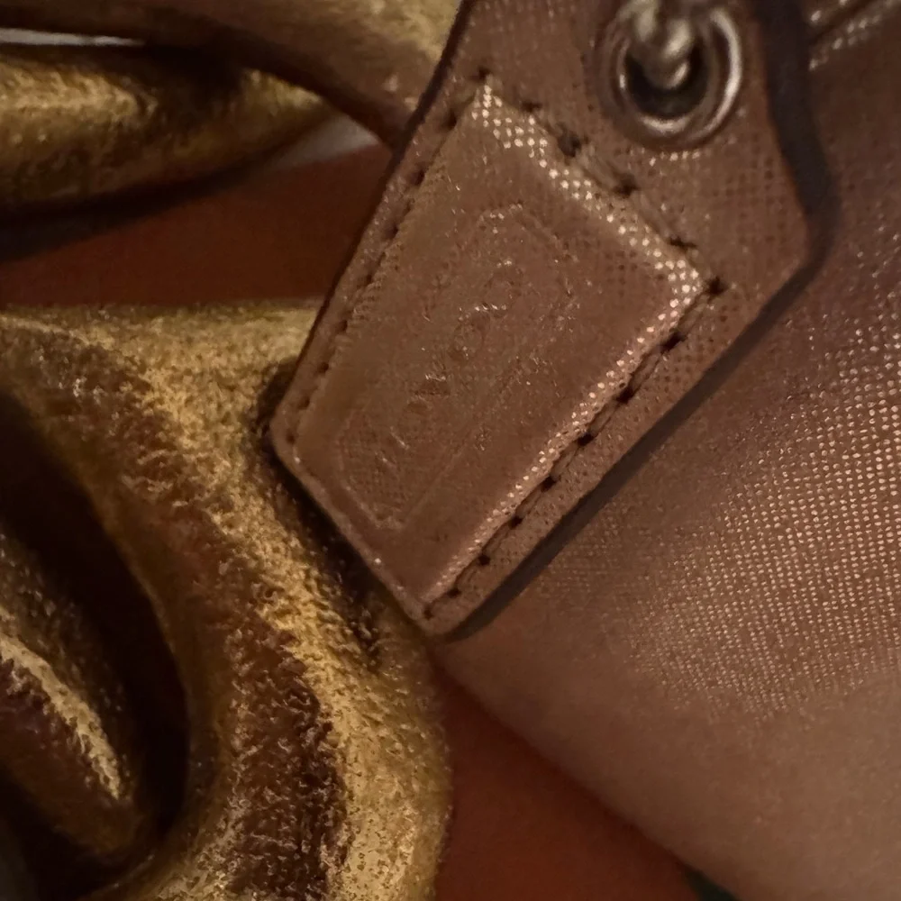 Poppy Coach Shimmering Bronze Wristlet